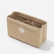 Monogrammed Tote Organizer in Tan